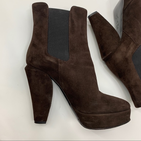 Marni calf suede Platform Chelsea Boot Brown - Picture 14 of 16